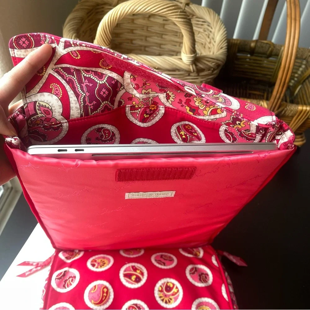 Vera Bradley Quilted Red Floral Personal Laptop Bag